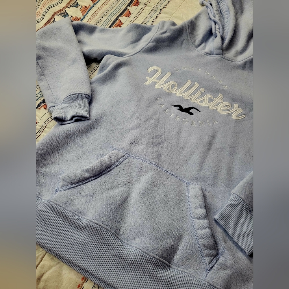 Hollister Light Blue Kids Hoodie - Picture 2 of 7